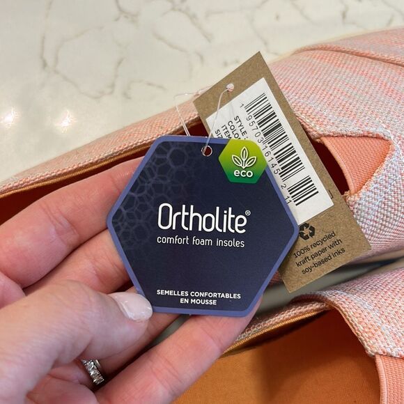 TOMS Apricot Melange Woven Alpargata Slip-On Loafer - Picture 8 of 8